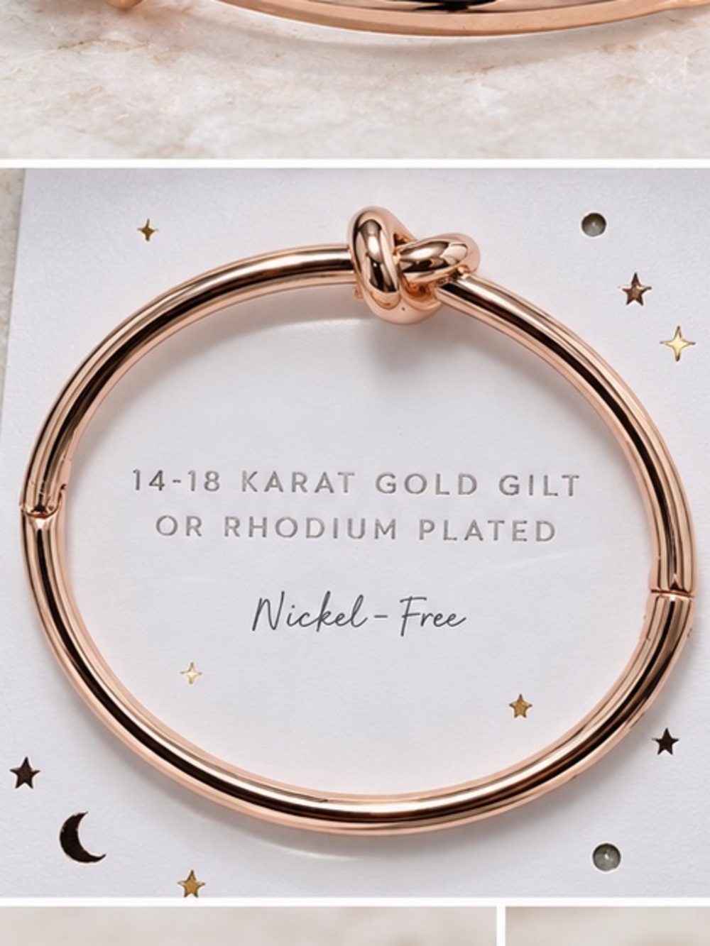 Wanderlust + Co 🌙 18k Filled Rose Gold, Knot Bangle